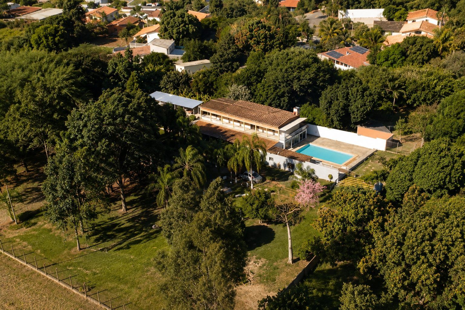 Vista aérea da chácara em Cruzeiro do Sul, Santa Bárbara d'Oeste